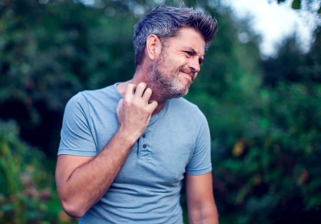 Itching dermatitis on the neck