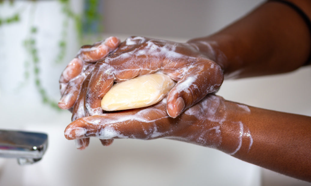 washing hands with soap