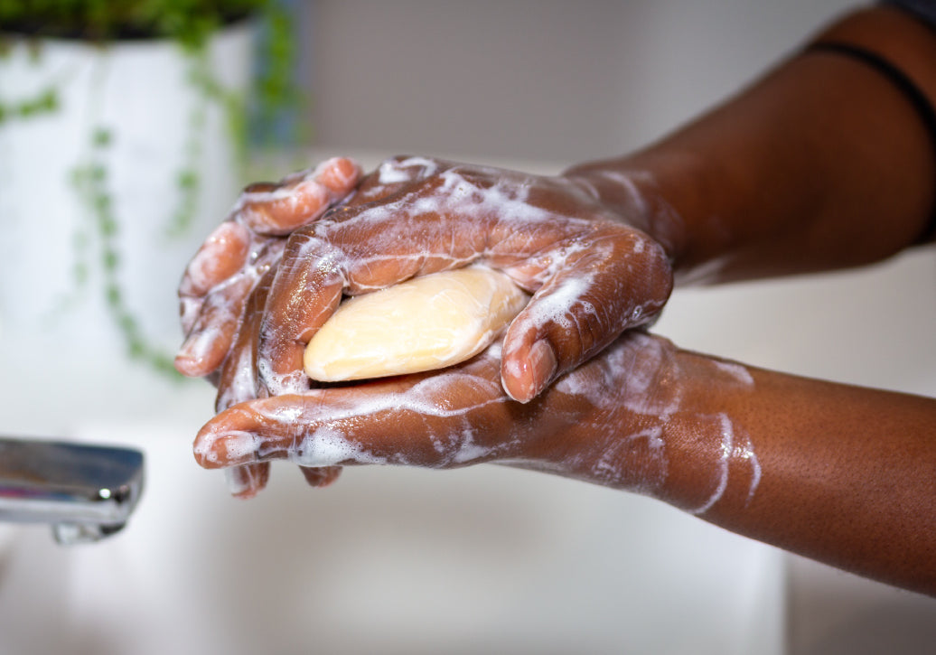 washing hands with soap